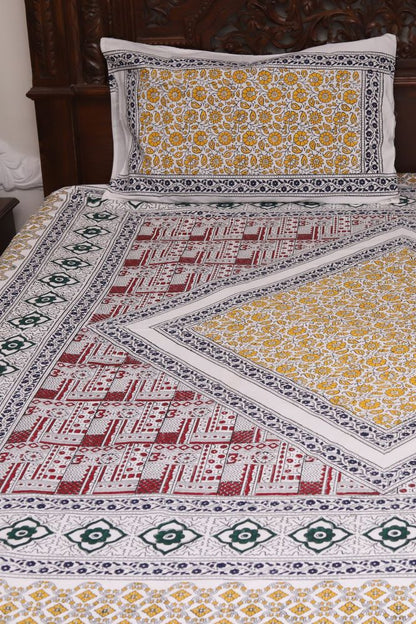 Block Printed Double Bedsheet