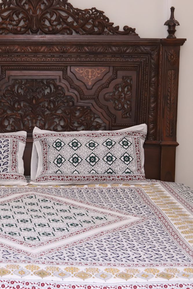 Block Printed Double Bedsheet