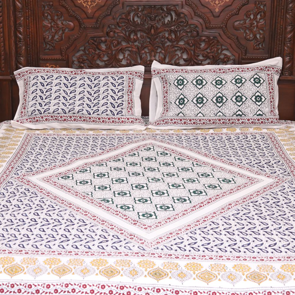 Block Printed Double Bedsheet