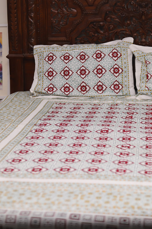 Block Printed Double Bedsheet