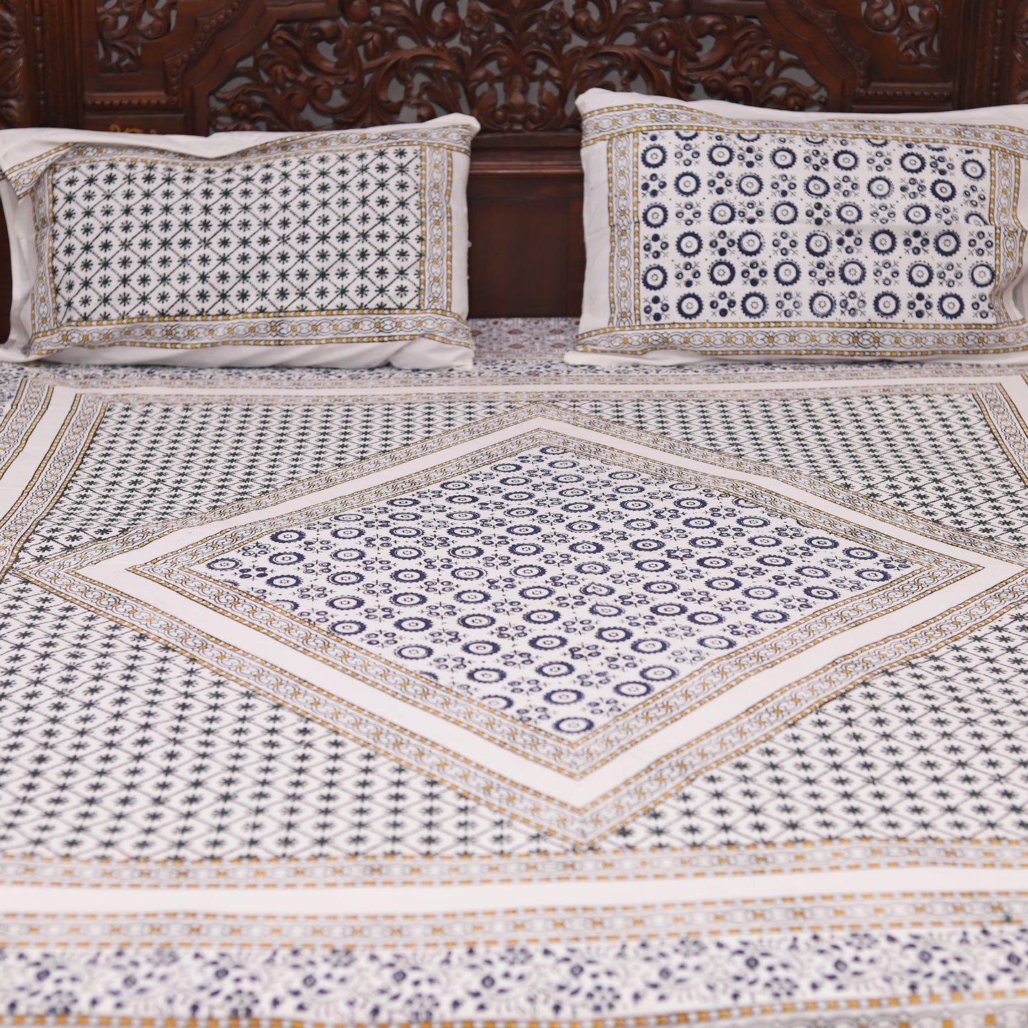 Block Printed Double Bedsheet